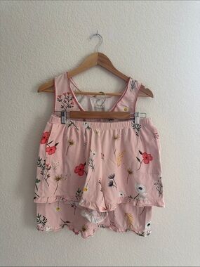 BedHead Print Stretch Organic Cotton Jersey Tank Shorts Pajamas Size M